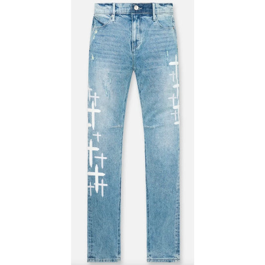 RTA Bryant Skinny Jean / Blue Cross Patches