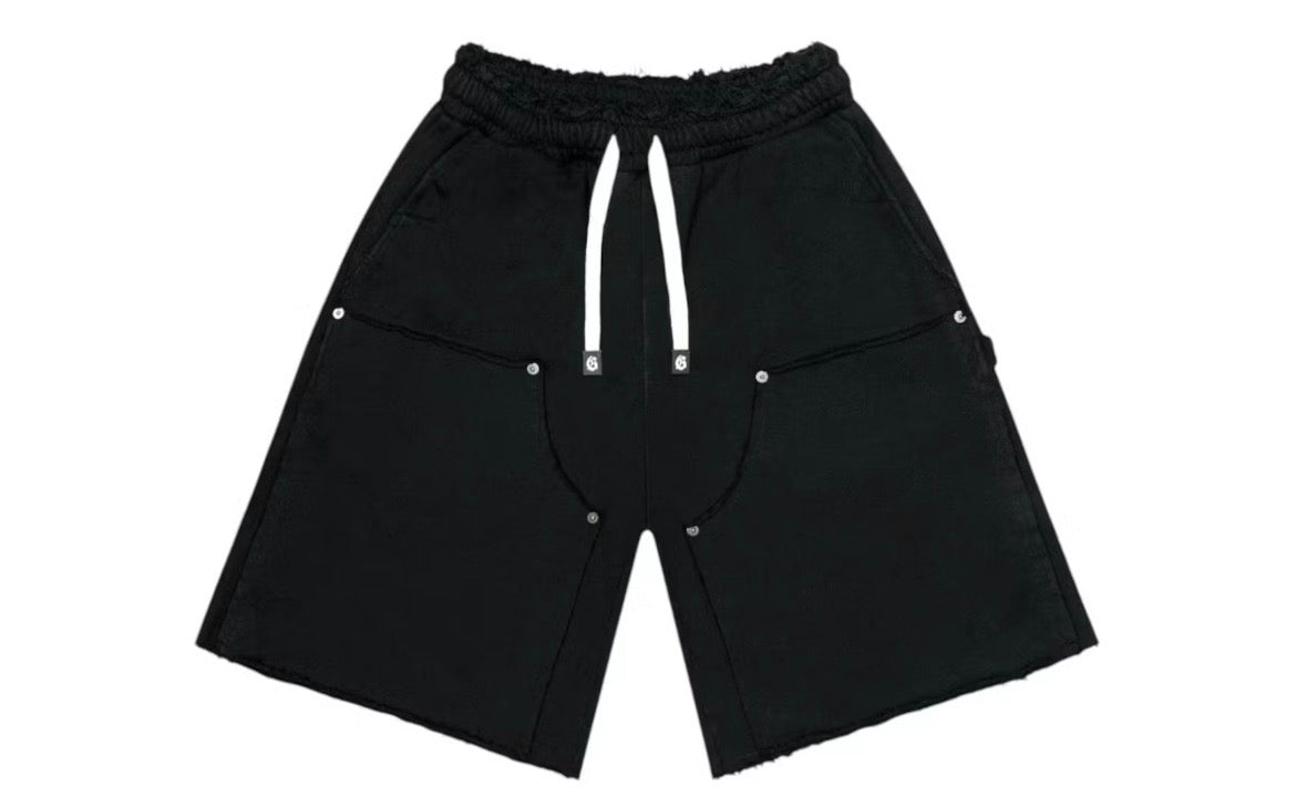 Godspeed Carpenter Distressed Shorts Flat Black