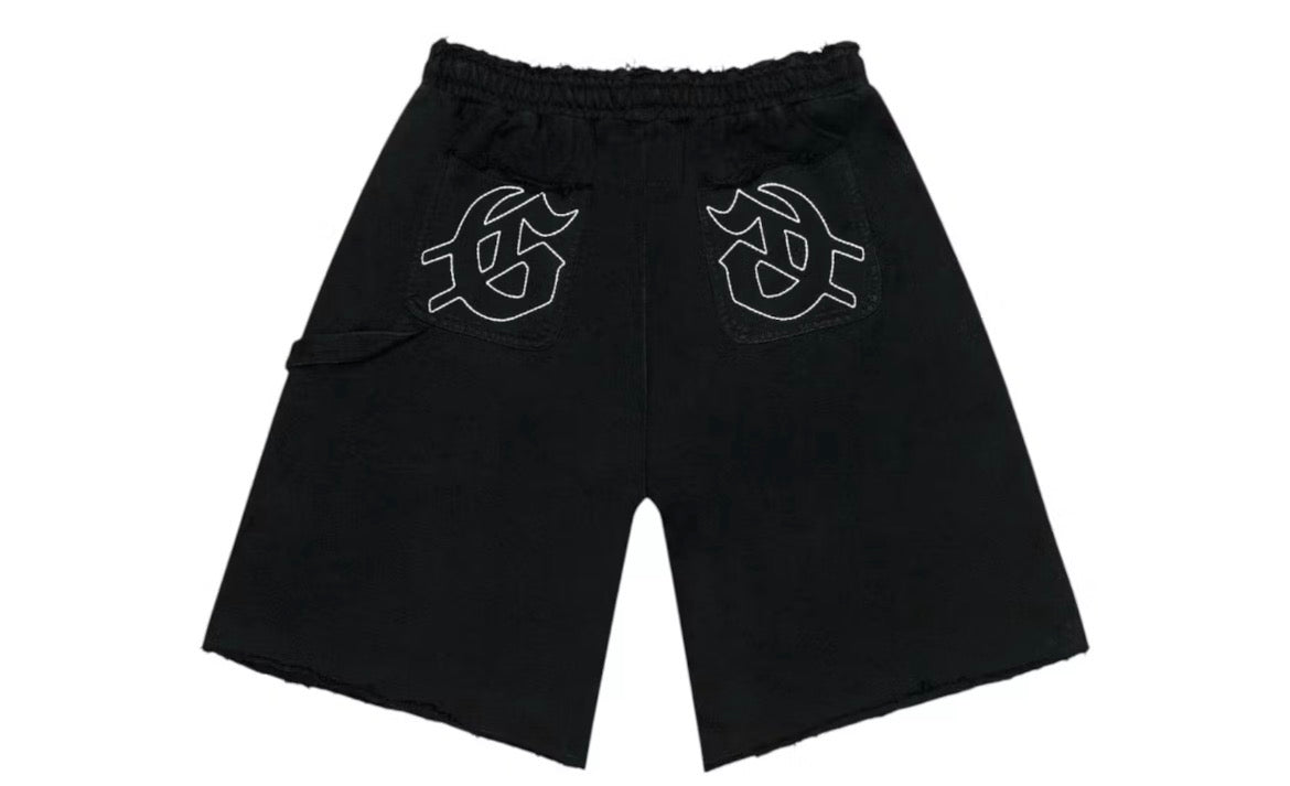 Godspeed Carpenter Distressed Shorts Flat Black