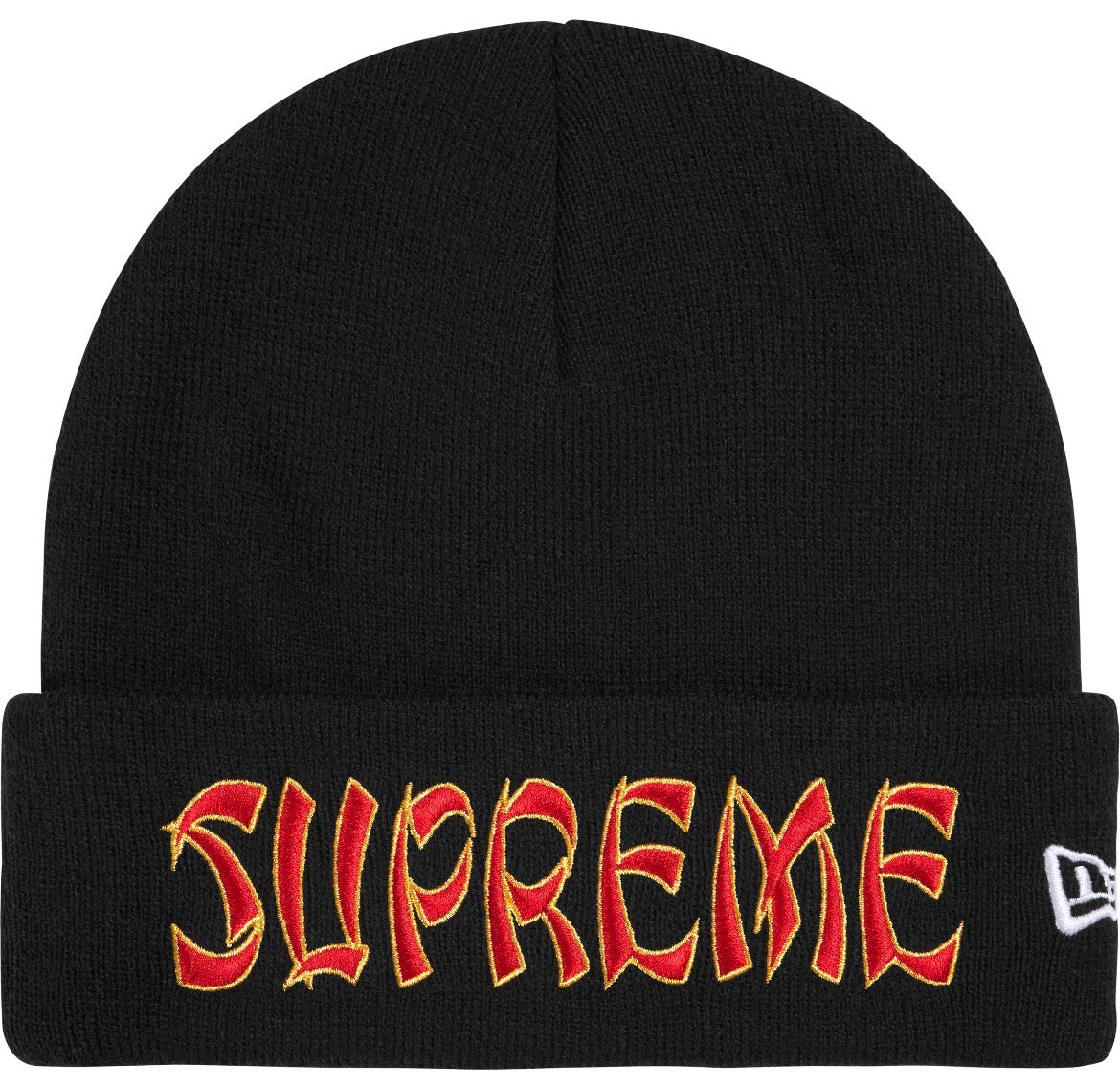 Supreme New Era Action Beanie (Black/Red/Yellow)