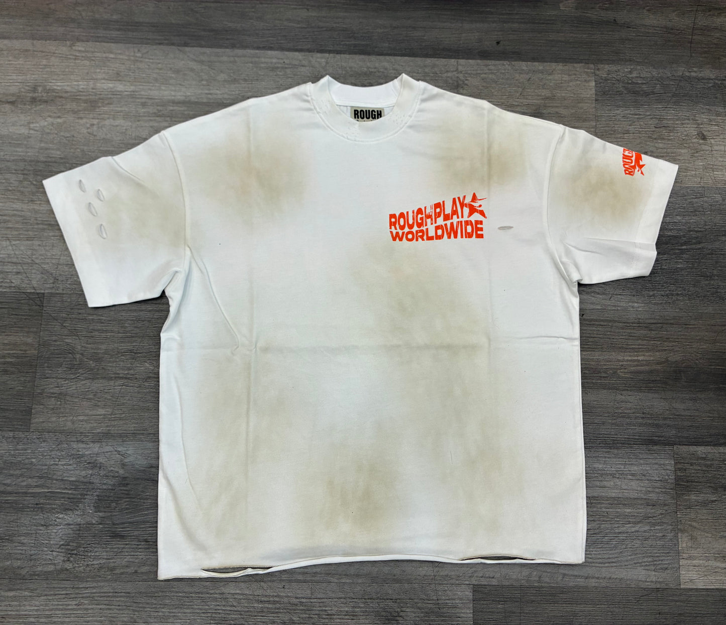 Rough Play Small Logo Vintage White/Orange