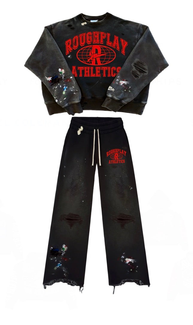 Roughplay Crewneck Set (BLACK/RED)