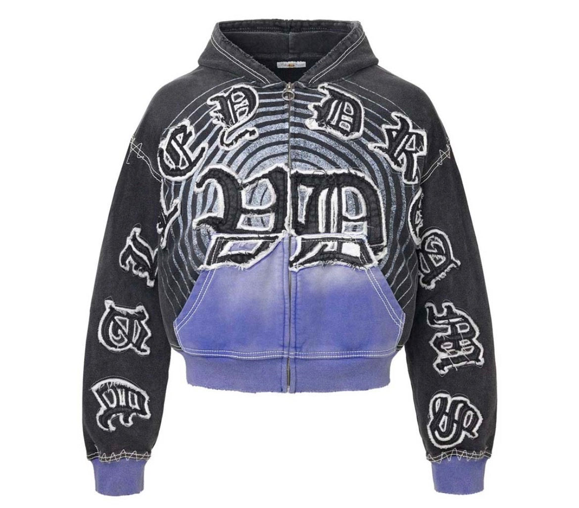 Vale Forever Hypnotic Zip Up Hoodie (Black/Blue)