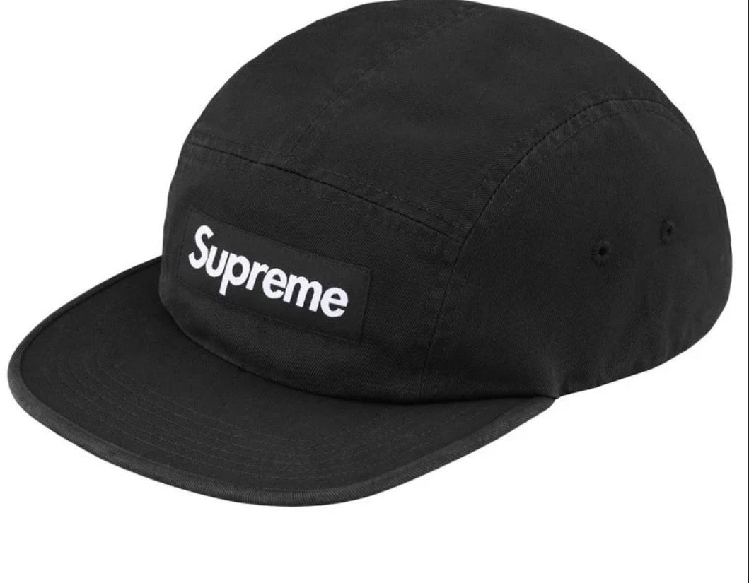 Washed Chino Twill Camp Cap (Black)