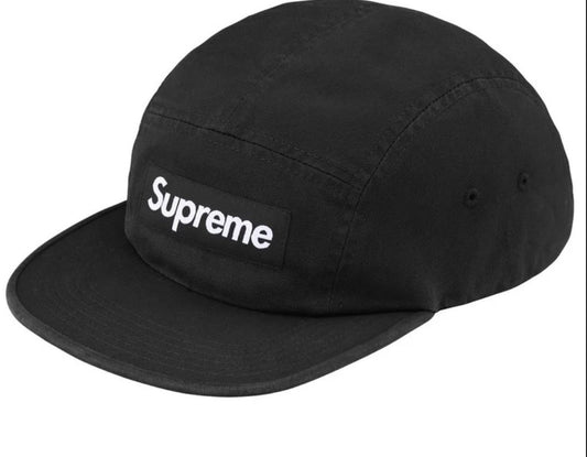 Washed Chino Twill Camp Cap (Black)
