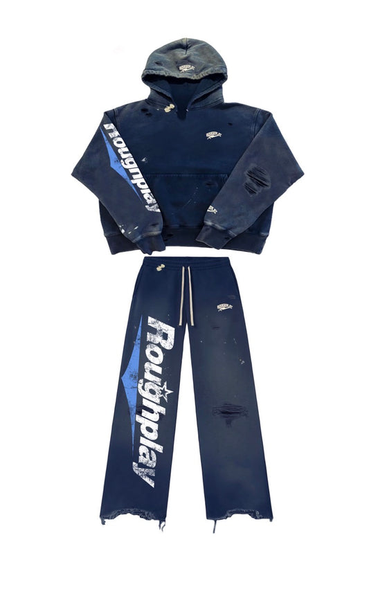 Roughplay Distressed Sweatsuit (Blue)
