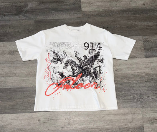 Floor914 white shirt with horse and wordings