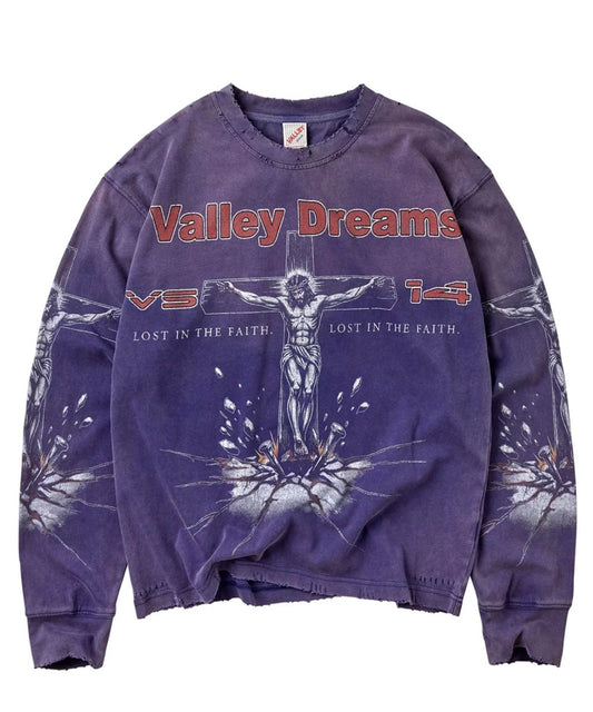 Vale Concrete Cross L/S Tee (Navy)