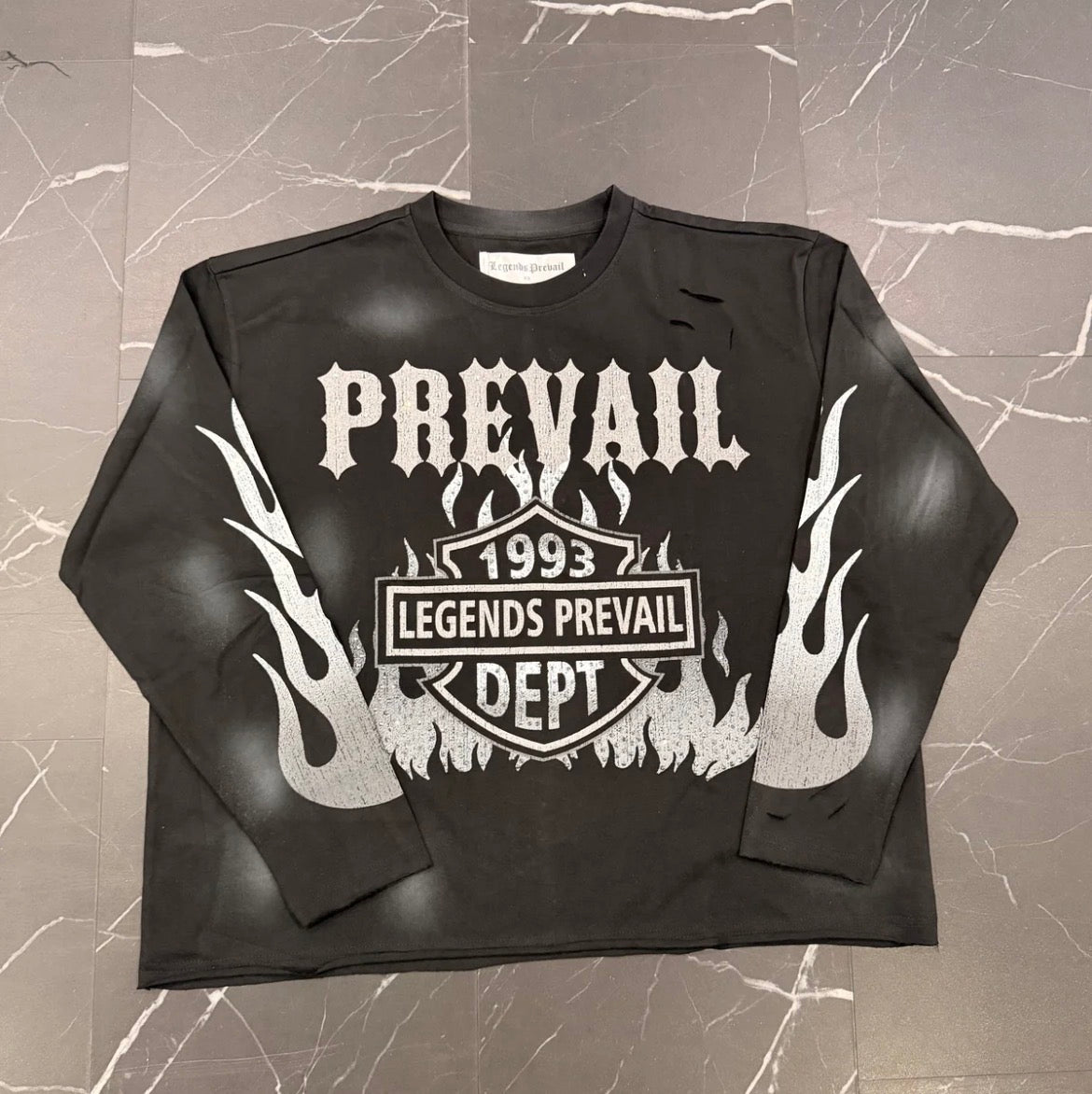 Legends Prevail Motor Flames Long Sleeve (BLACK)