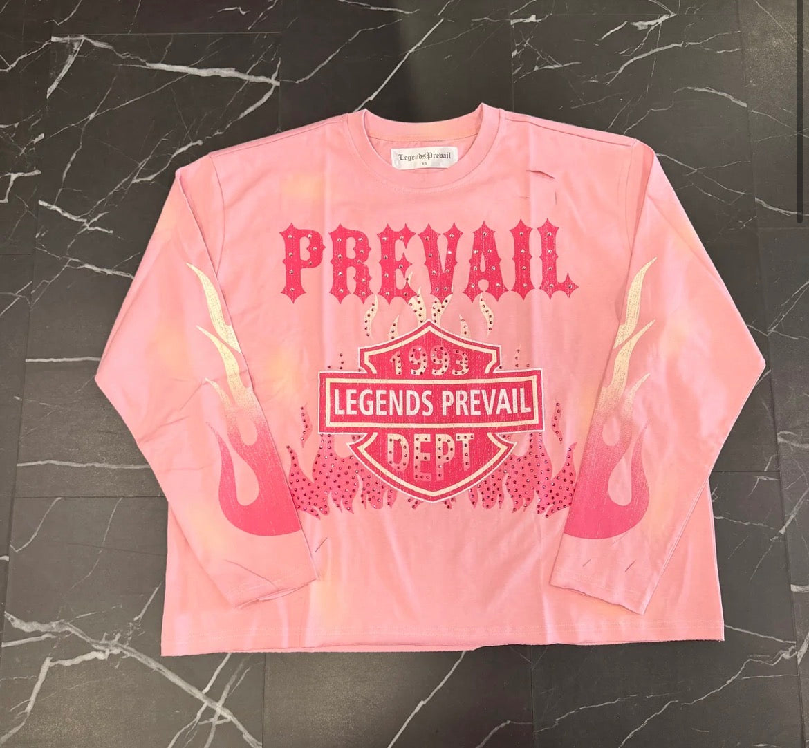 Legends Prevail Motor Flames Long Sleeve (PINK)