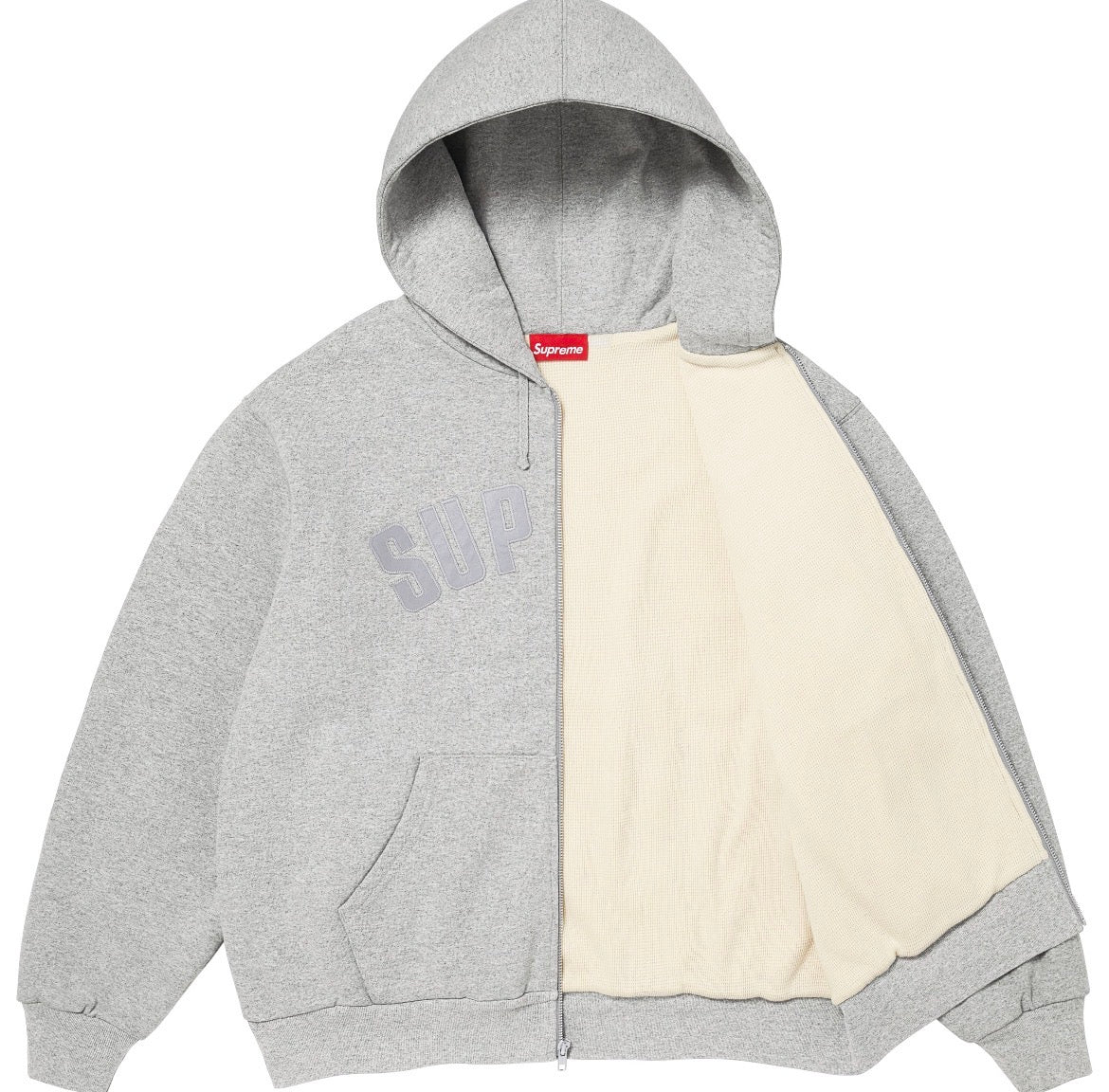 Arc Thermal Lined Zip Up Hooded Sweatshirt (Grey)