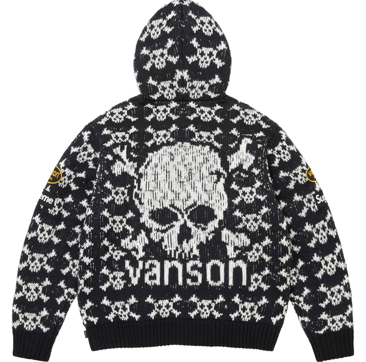 Supreme®/Vanson Leathers® Skull Zip Up Hooded Sweater (Black)