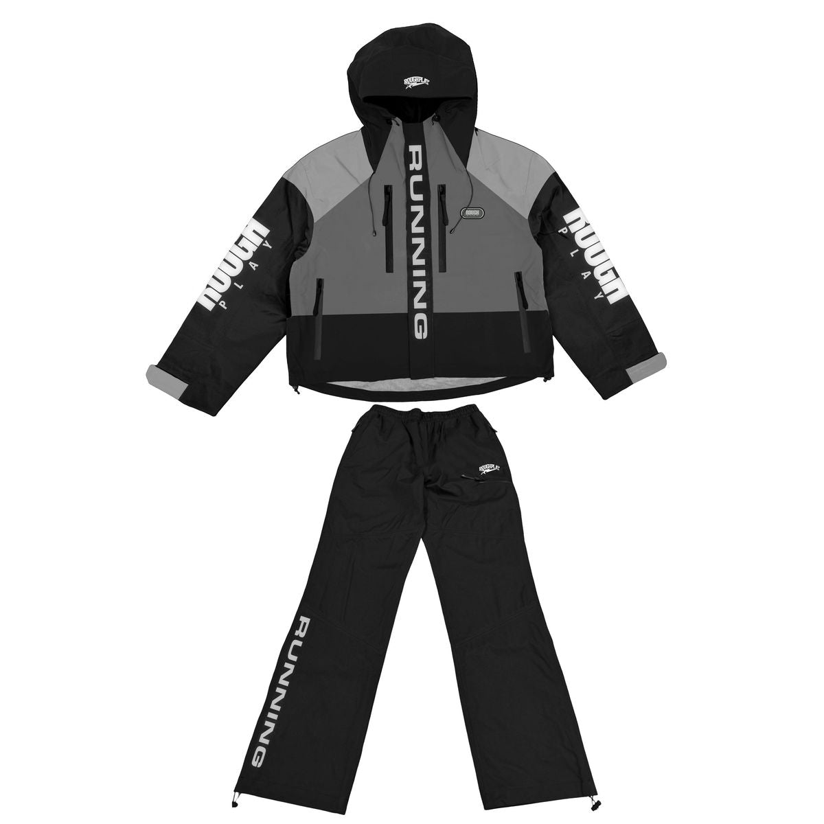 ROUGH PLAY BLACK/GREY WATER RESISTANCE TRACKSUIT