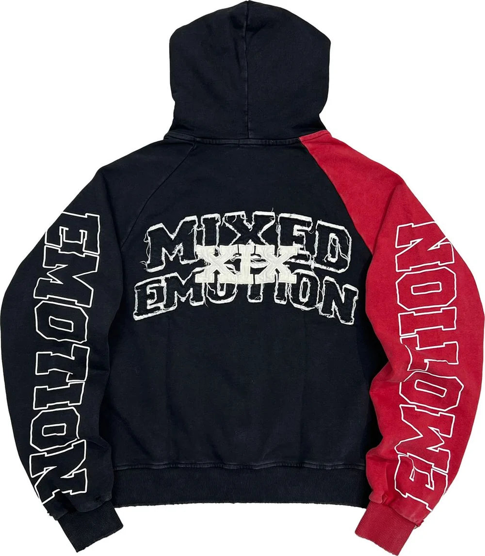 Mixed Emotion Red "Split Decision" Hoodie