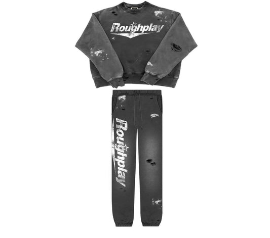 Roughplay Grey/White Crewneck Set