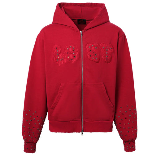 Crimson Patch Zip Up Sweatsuit