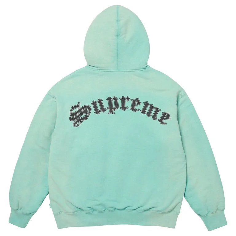 Supreme Shearling Lined Zip Up Hooded Sweatshirt