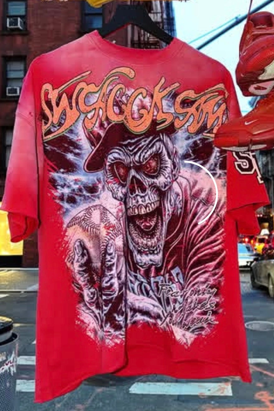 SWAGGKAMP Red Skeleton Tee