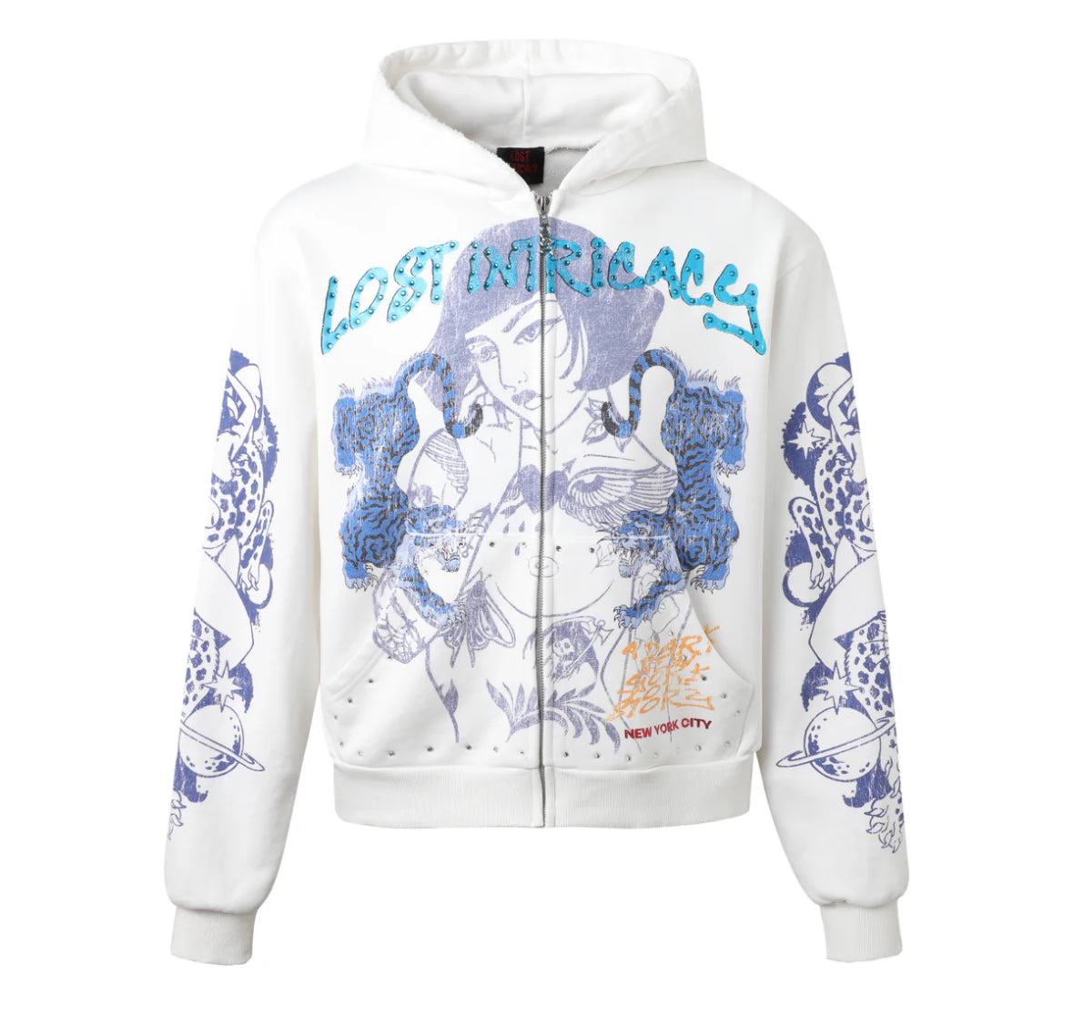 Lost Intricacy Cream Twin Tiger Sweatsuit