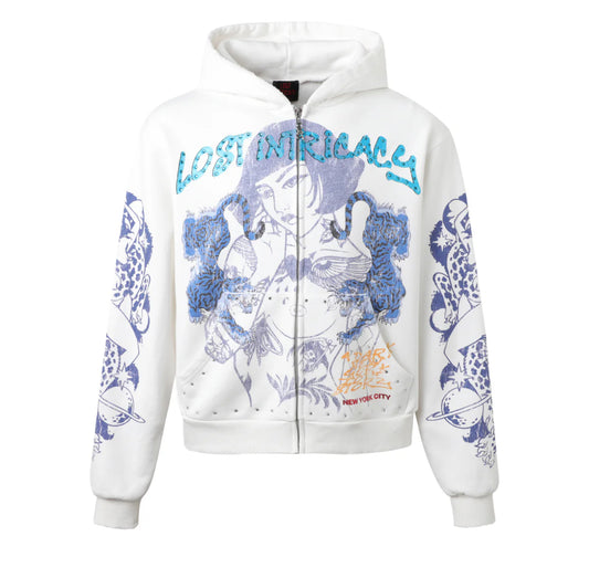 Lost Intricacy Cream Twin Tiger Sweatsuit