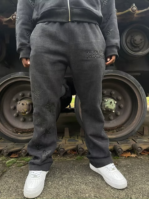 Coke Boys Leather Stars × Black Rhinestones