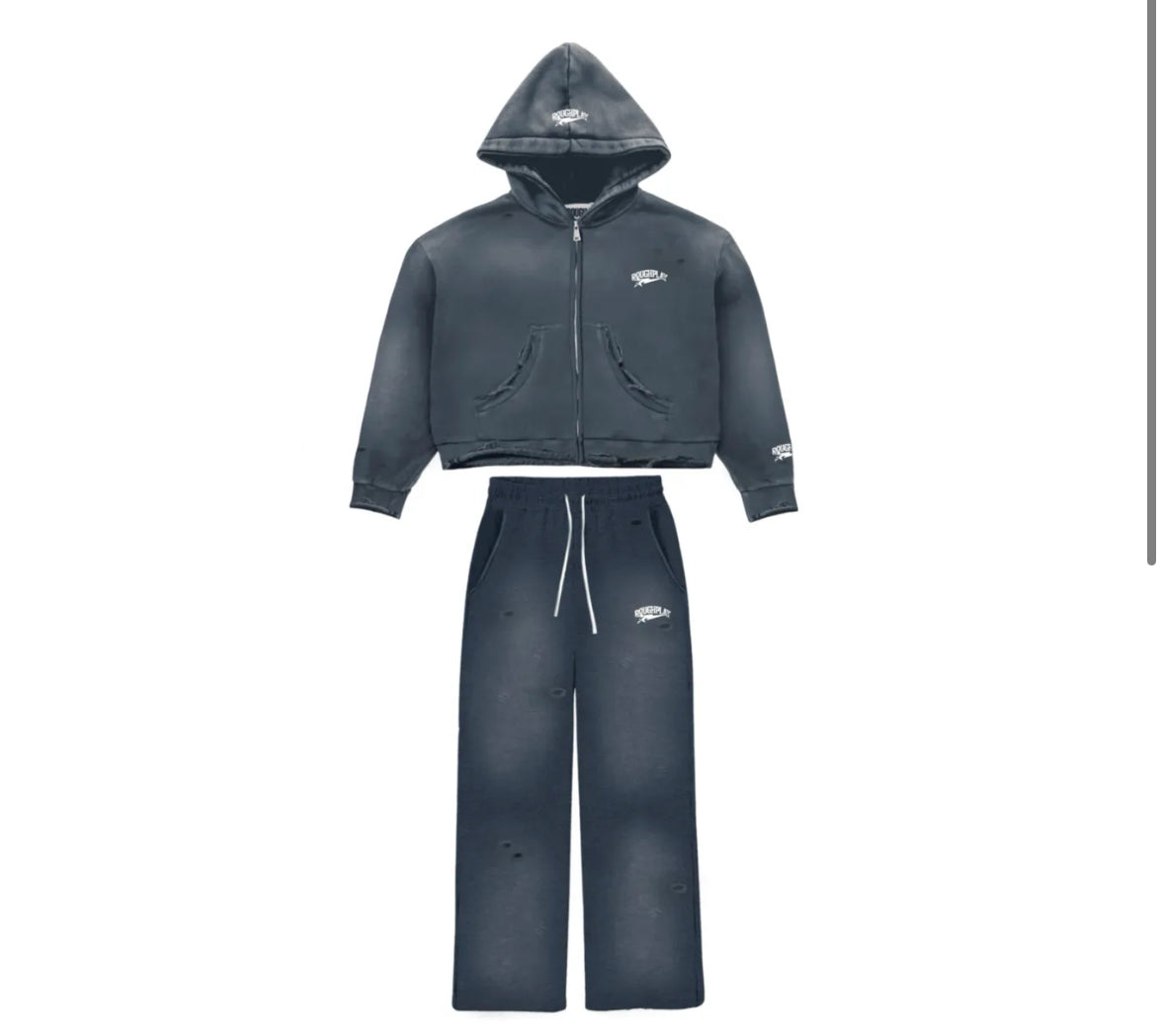 RoughPlay🩹Distressed Sweatsuit (NAVY)