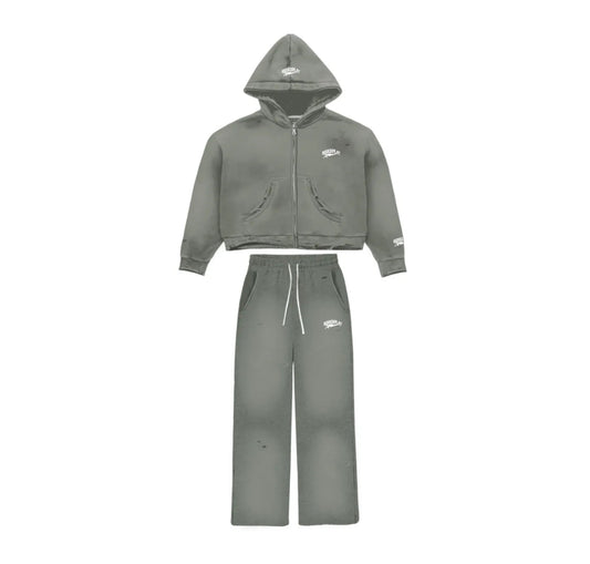 RoughPlay🩹Distressed Sweatsuit (KHAKI)