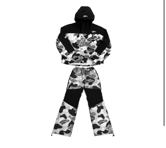 RoughPlay🩹Water Resistance Camo TrackSuit (GRY)