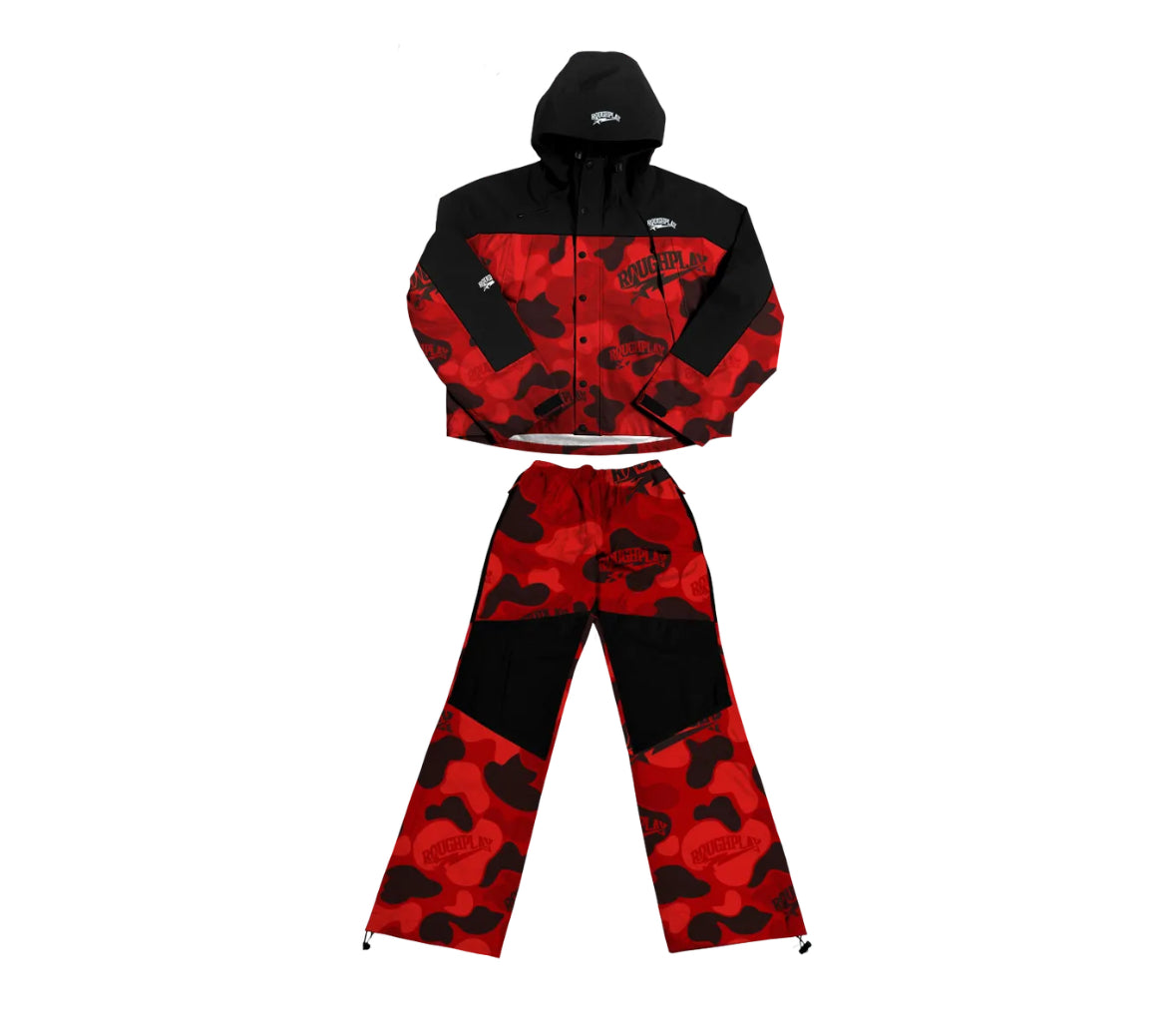 RoughPlay🩹Water Resistance Camo TrackSuit (RED)