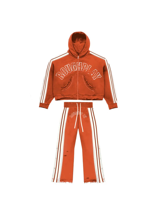 RoughPlay🩹Stripe SweatSuit (Orange)