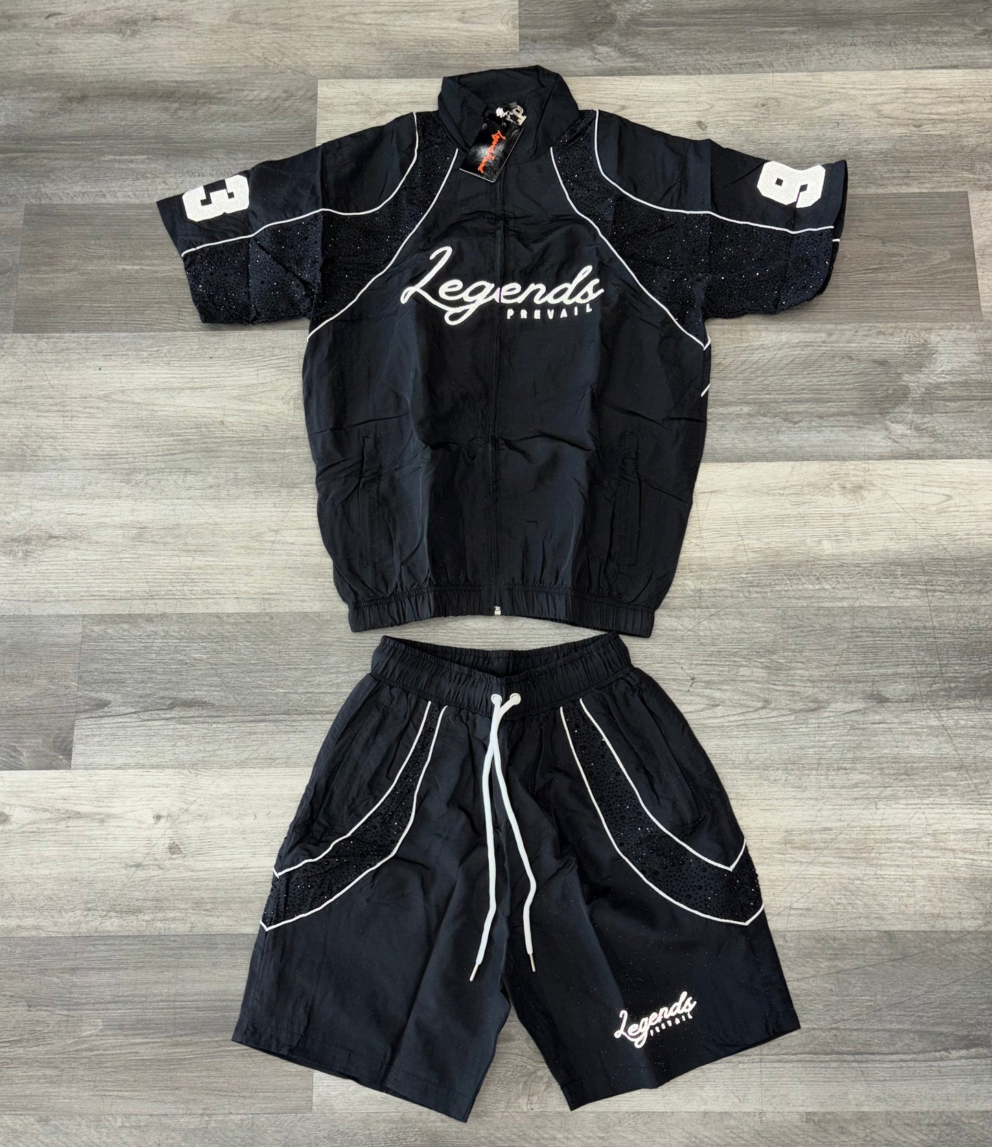 Legends Prevail Windbreakers short set Black