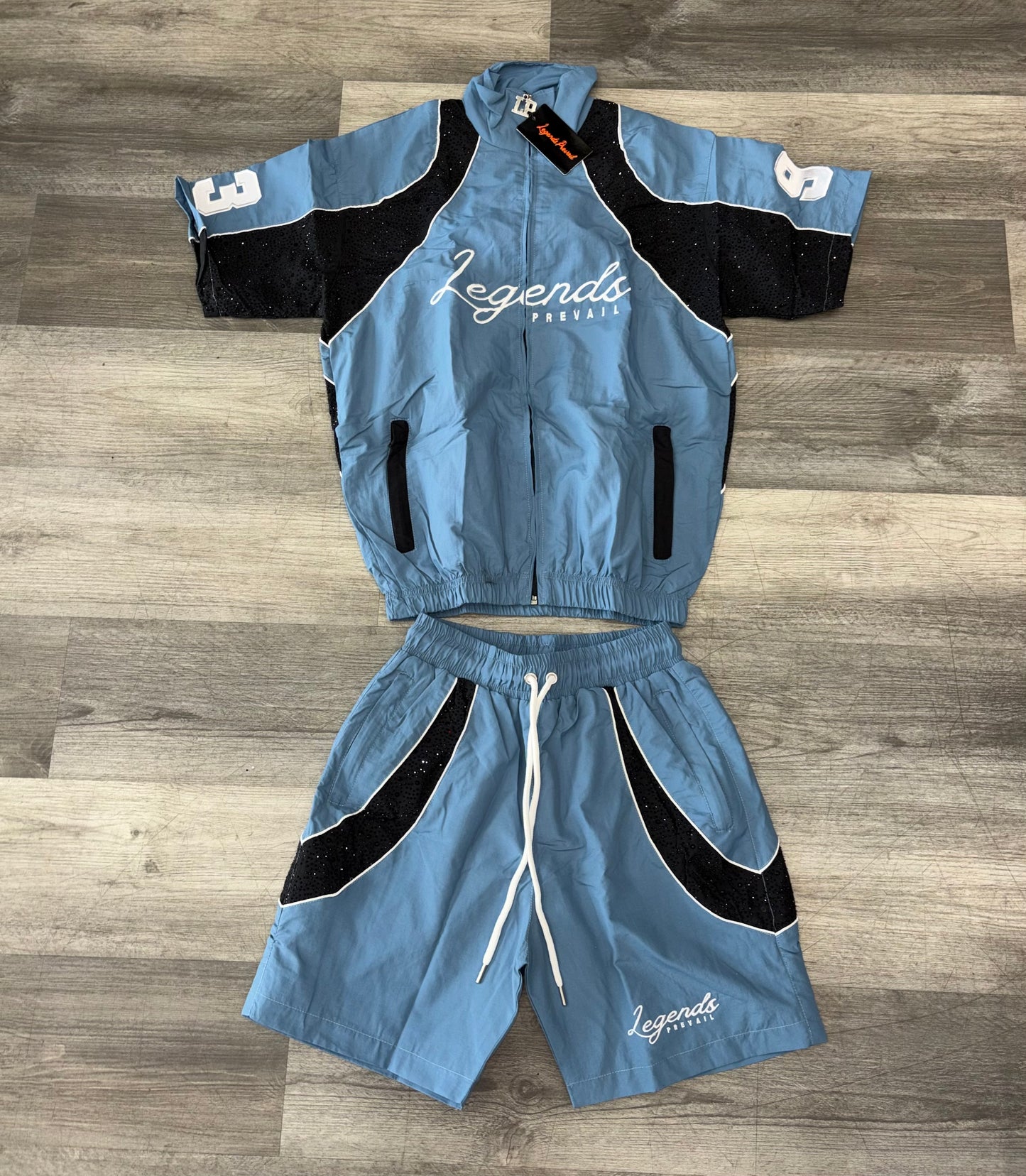 Legends Prevail Windbreakers short set Dusty/Blue
