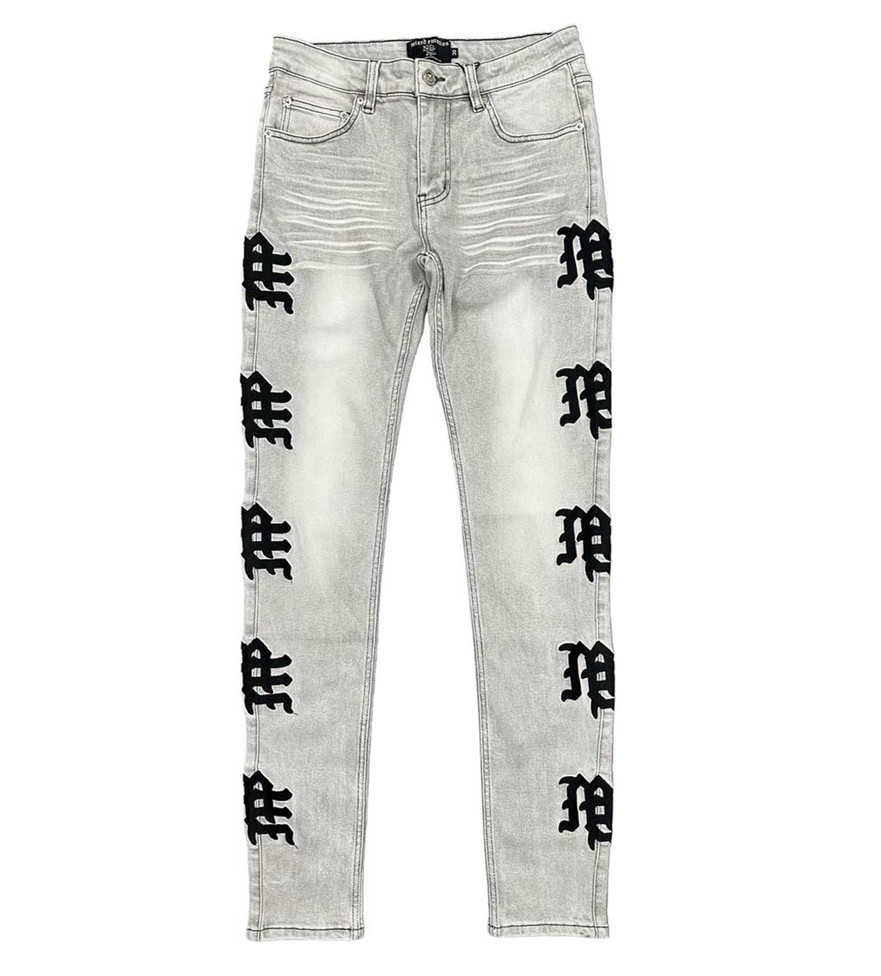 MIXED EMOTION MONOGRAM DENIM GREY WASH