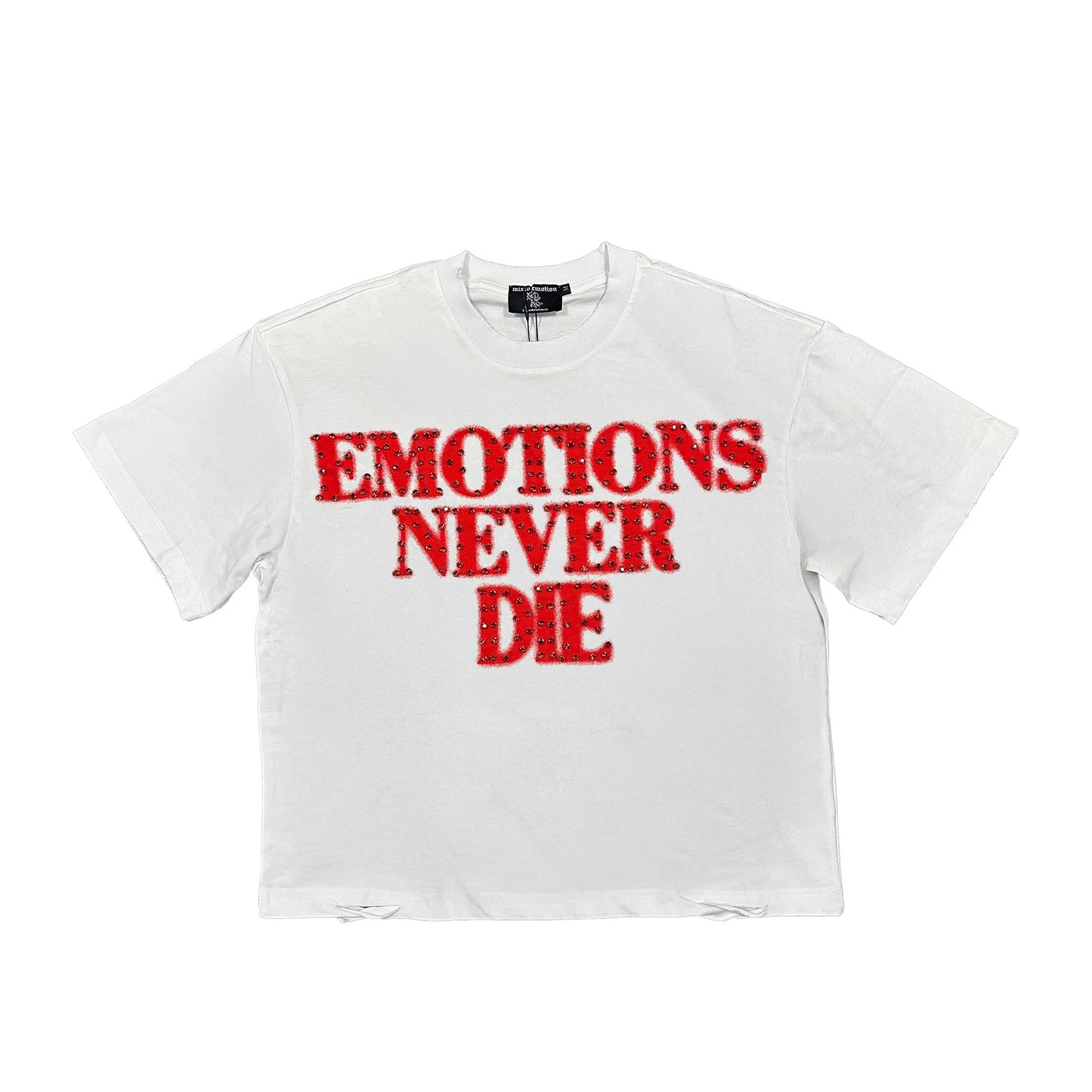 Mixed Emotion Red ‘End’ Rhinestone Tee