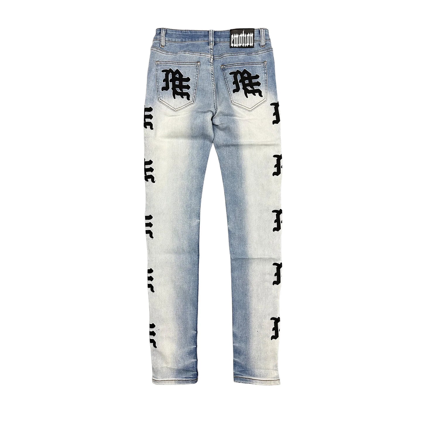 Mixed Emotion Monogram Denim Light Blue Wash