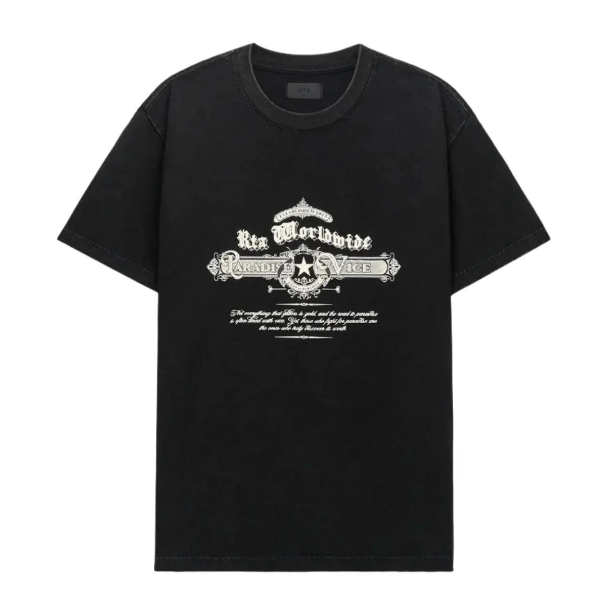 RTA Colin Oversized Black tee chest Bone