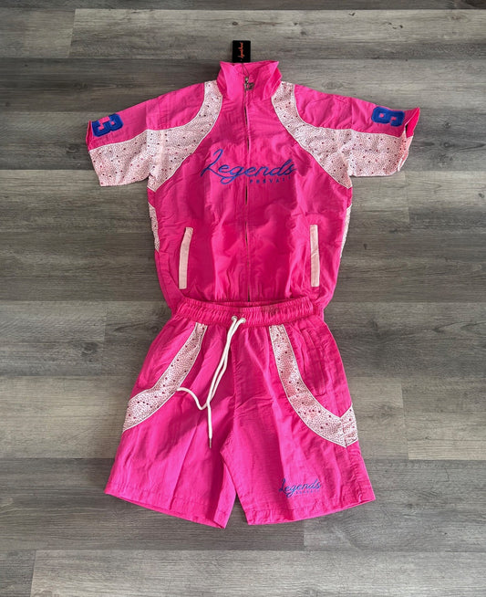 Legends Prevail Windbreakers short set Pink