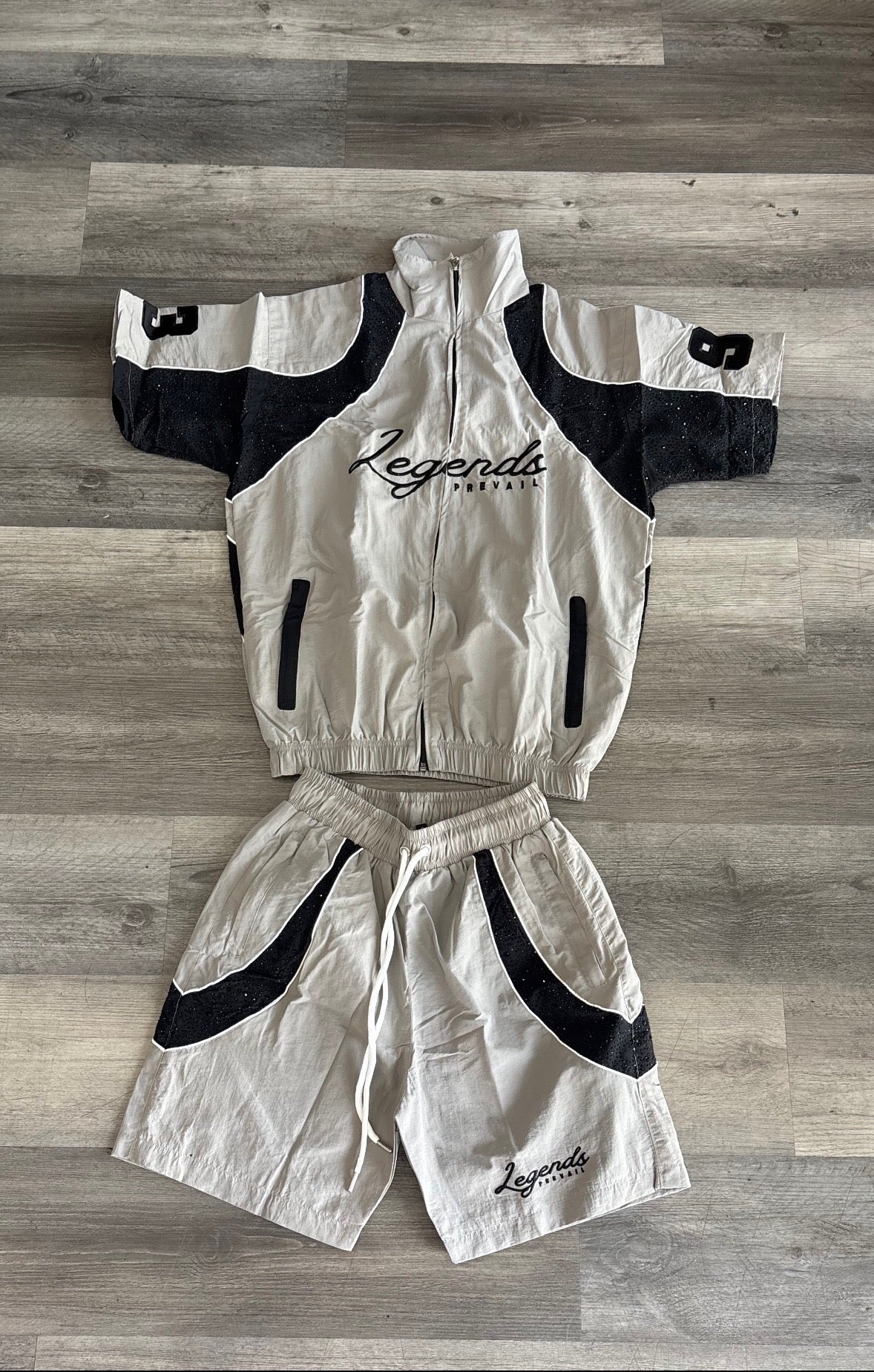 Legends Prevail Windbreakers short set grey/Black