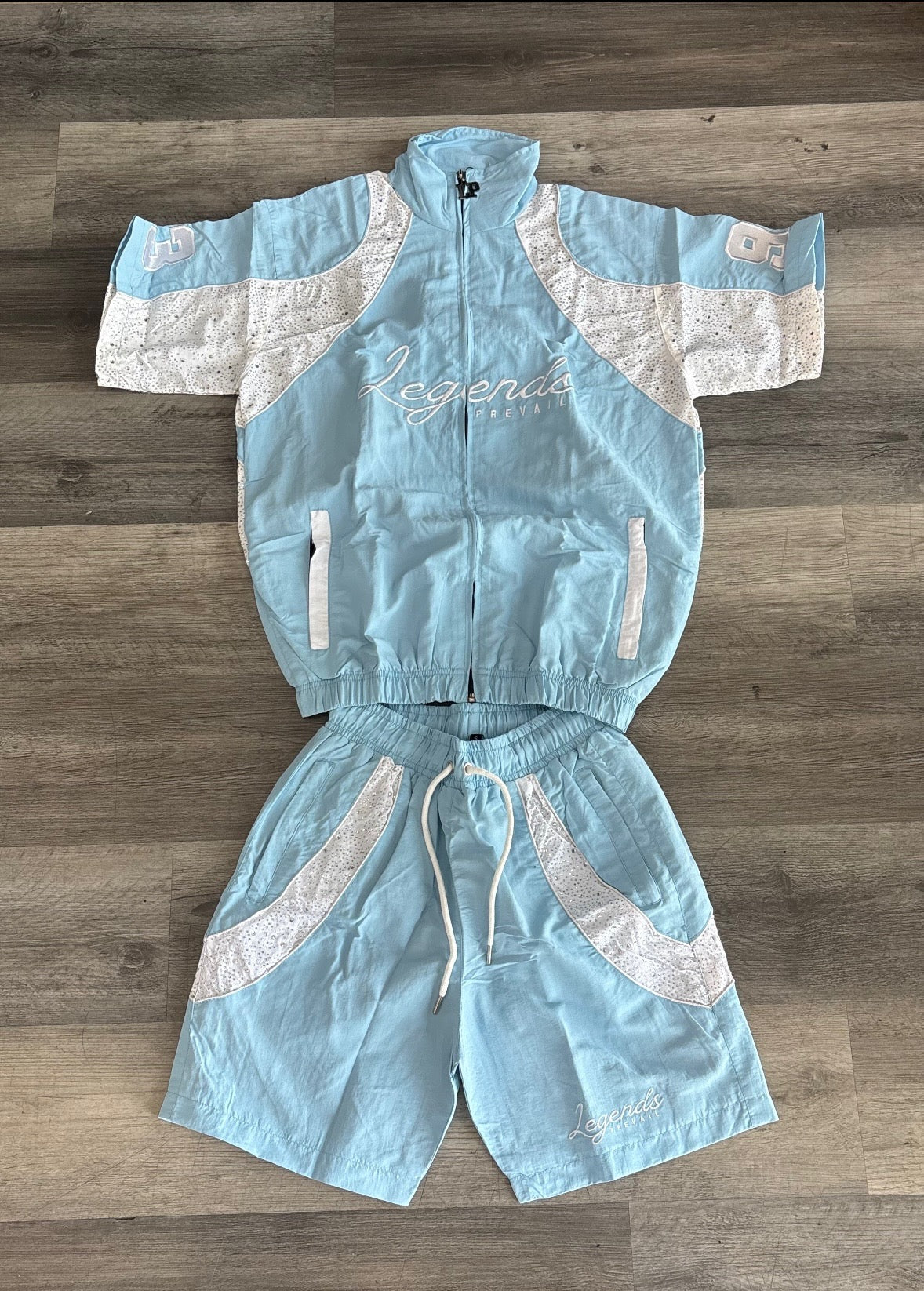Legends Prevail Windbreakers short set Baby blue