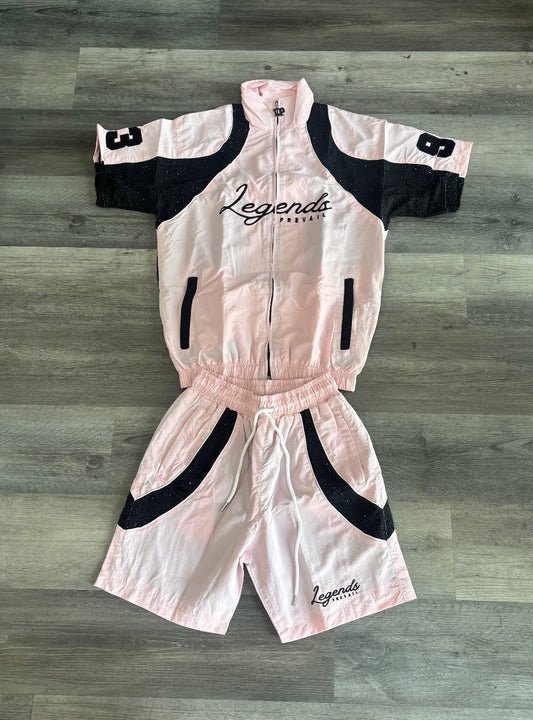 Legends Prevail Windbreakers short set Pink/Black