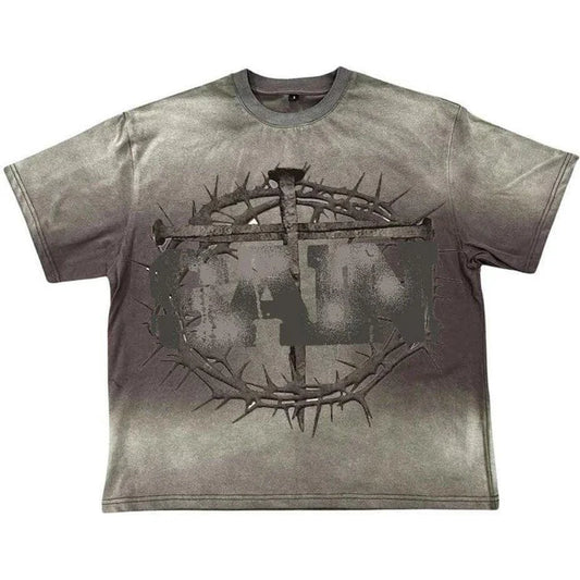 Saint Vanity Cross T-shirt Grey