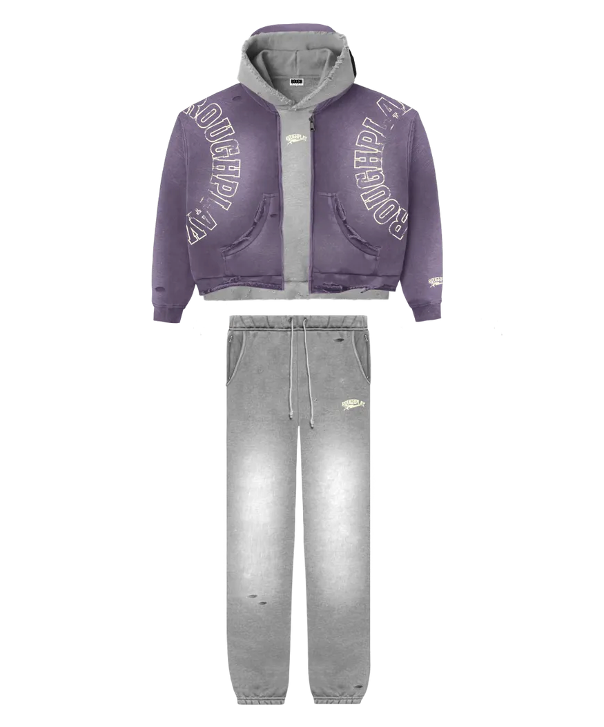 RoughPlay🩹Double Hood Sweatsuit (GRY)