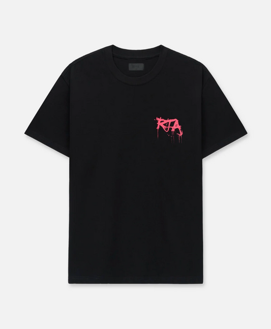 RTA COLIN OVERSIZED SHORT SLEEVE TEE | BLACK GRAFFITI PINK