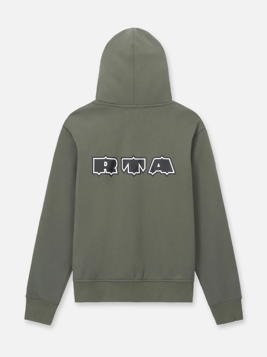 RTA ZIP UP HOODIE & SWEATPANTS | OLIVE MILITARY PATCH