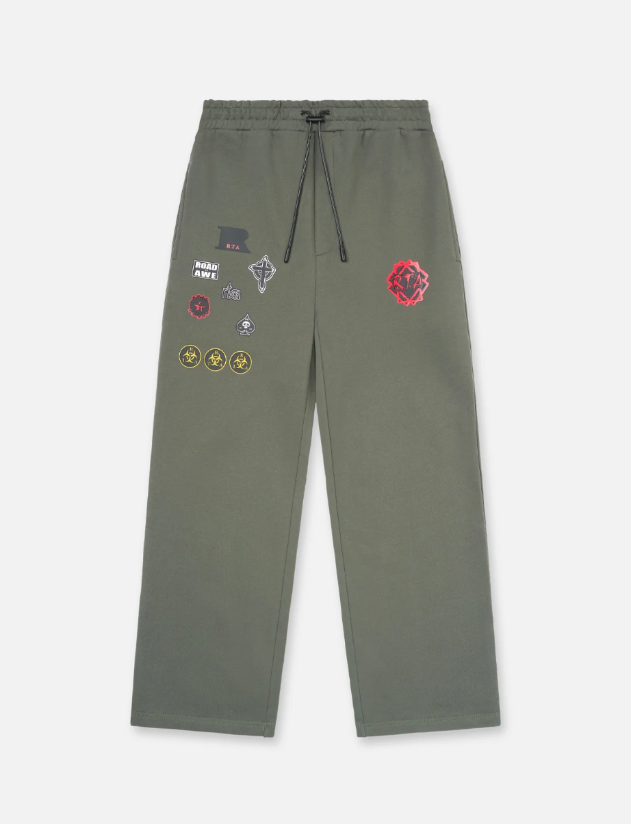 RTA ZIP UP HOODIE & SWEATPANTS | OLIVE MILITARY PATCH