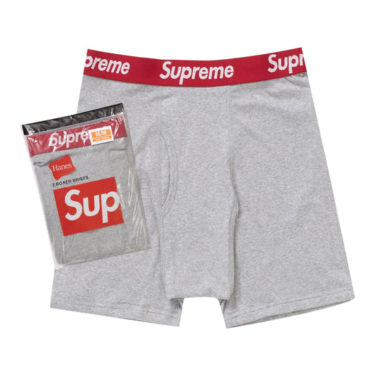 Supreme Hanes Boxer Briefs (2 Pack) Heather Grey