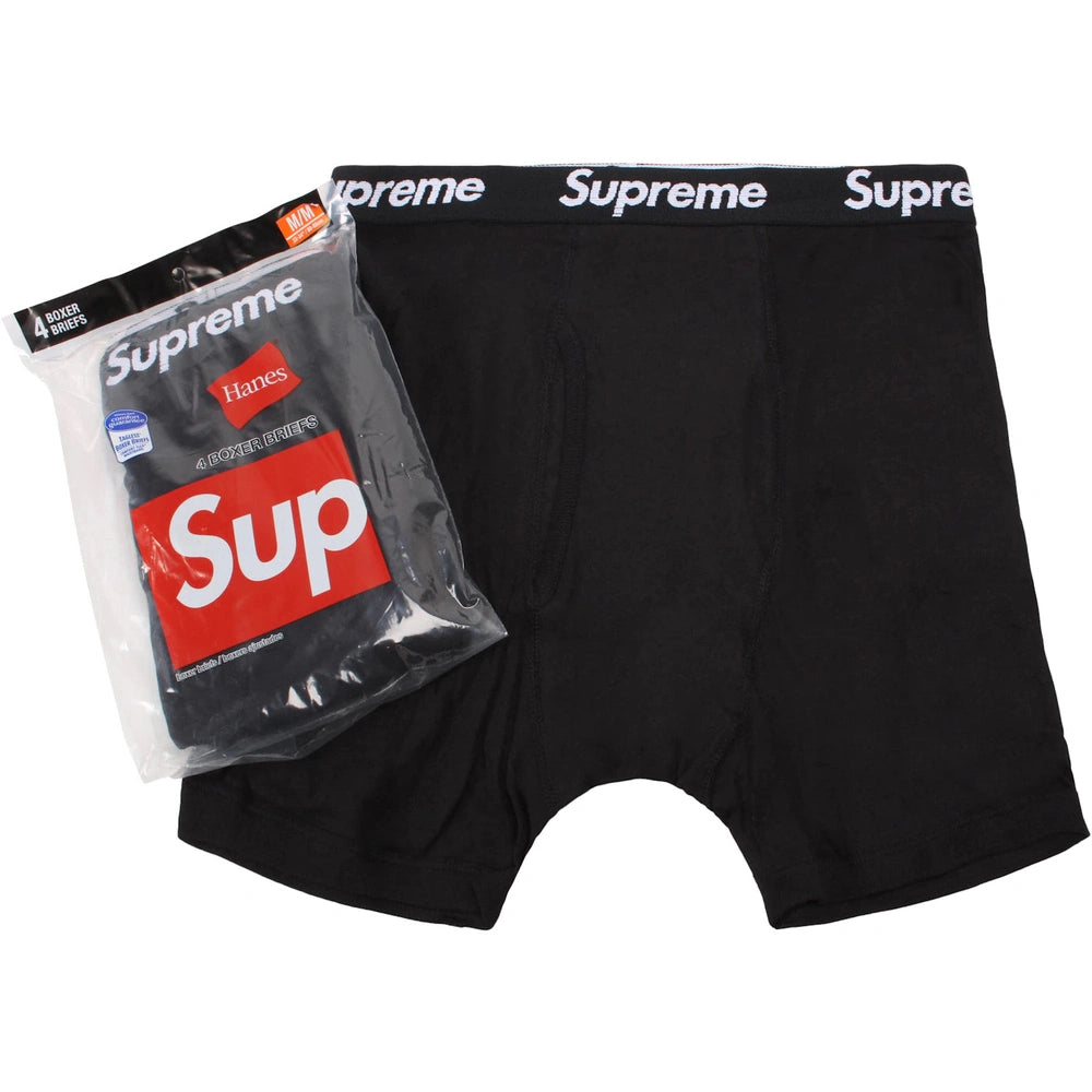 Supreme Hanes Boxer Briefs (4 Pack) Black