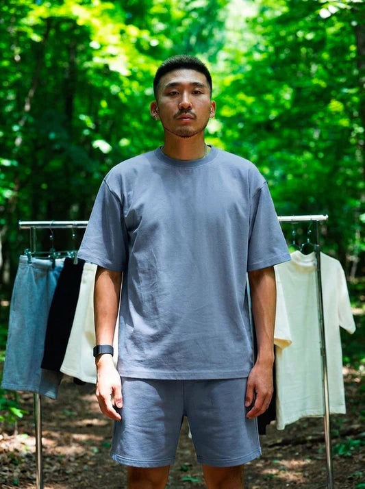 Riflessi Plain Short Set Smokey Blue