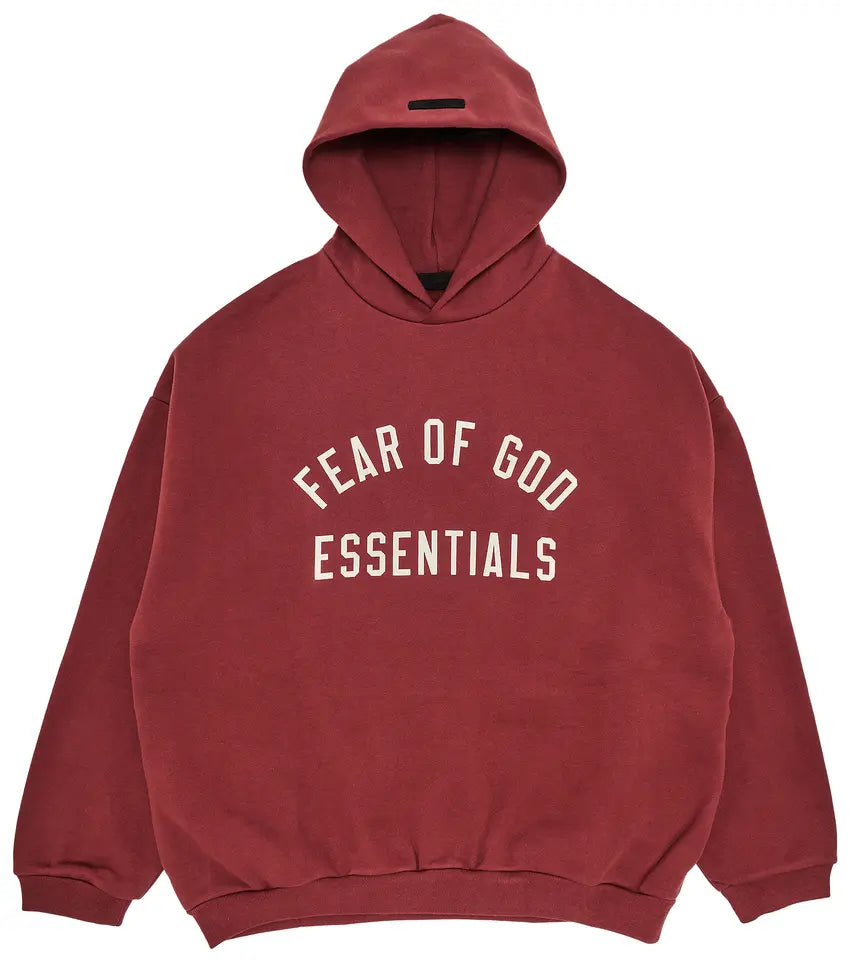 Essentials Fear of God Fleece Hoodie 'Crimson'