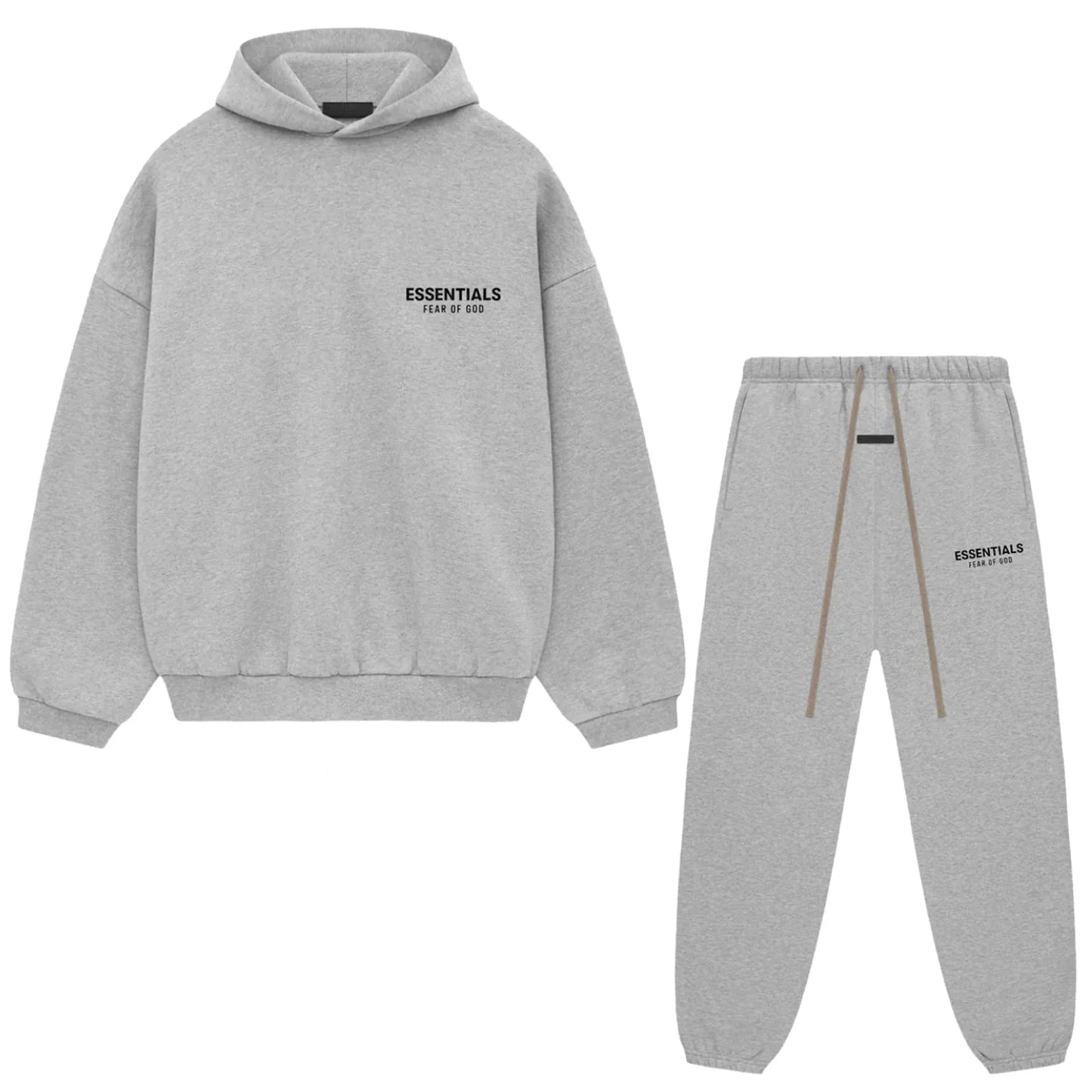 Essentials Fear of God Fleece Sweatsuit Light Heather Gray FULL SET